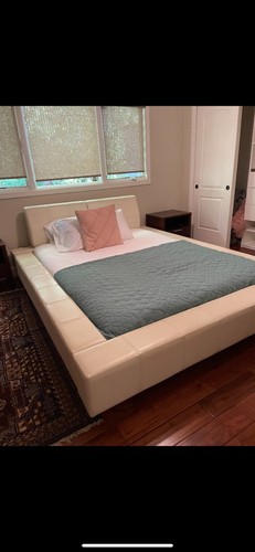 White queen bed - queen, frame